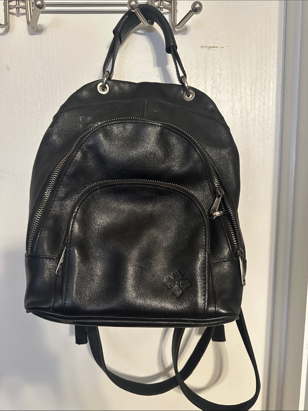 Patricia Nash Black Leather Backpack
